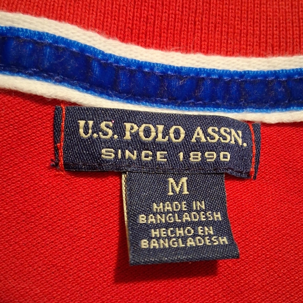 U.S. Polo Assn Women Short Sleeve Red  Polo Shirt SzM Pony Logo USPA 3 Classic - Picture 8 of 15